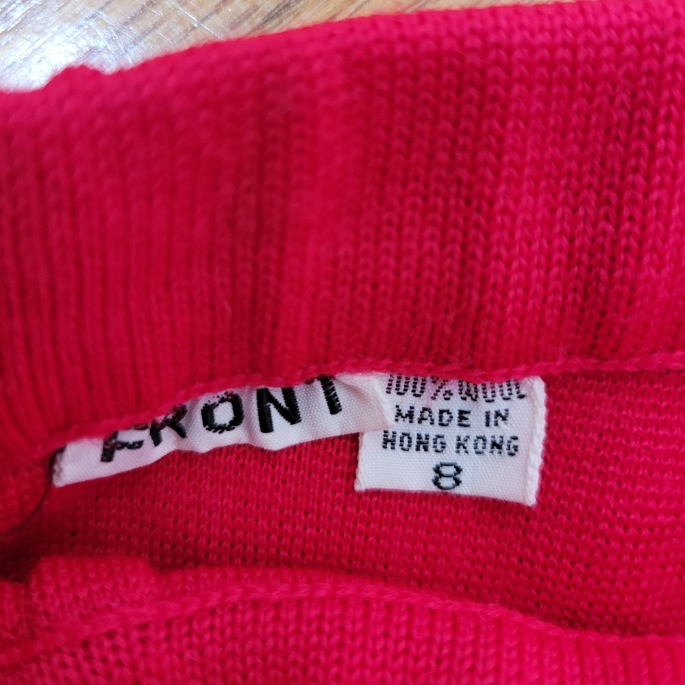 Vintage 1960s Sebastian Red Belted Jacket and Pant Suit With Gold Buttons Set - Picture 10 of 16